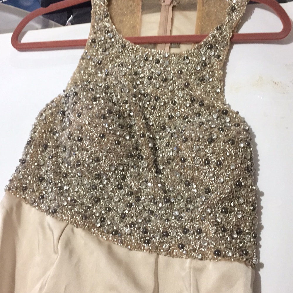 Long Champagne colored dress worn once